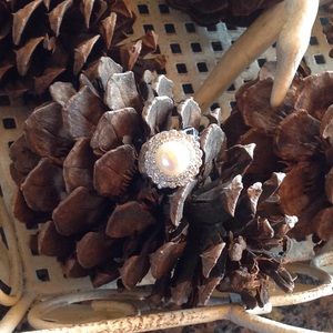 Silver Tired pearl ring,  NWOT, 8 1/2-9.